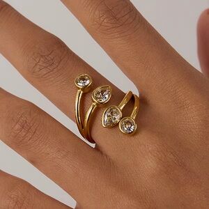 18K Gold Plated CZ Open Ring